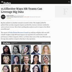 Accepté - 15 Effective Ways HR Teams Can Leverage Big Data