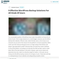 9 Effective WordPress Backup Solutions For All Kinds Of Users