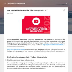 How to Write Effective YouTube Video Description in 2021