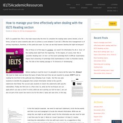 How to manage your time effectively when dealing with the IELTS Reading section