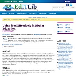 ITLib Digital Library → Using iPad Effectively in Higher Education