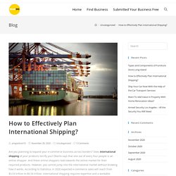 How to Effectively Plan International Shipping?