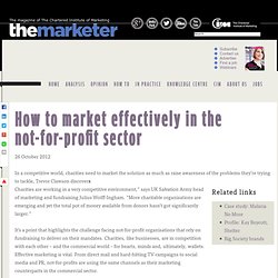 How to market effectively in  the not-for-profit sector
