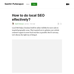 How to do local SEO effectively?. Local SEO helps a business build its…