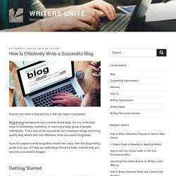How to Effectively Write a Successful Blog