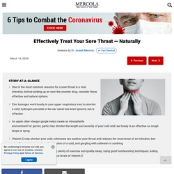 Effectively Treat Your Sore Throat - Naturally