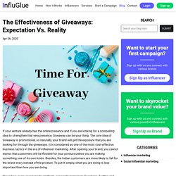 The Effectiveness of Giveaways: Expectation Vs. Reality