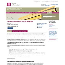 Sales Force Effectiveness in 2010: The Yellow Pages : Simba Information