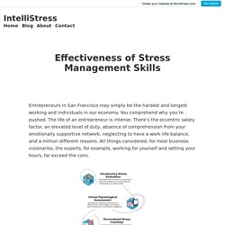 Effectiveness of Stress Management Skills