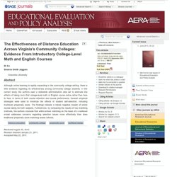 The Effectiveness of Distance Education Across Virginia’s Community Colleges: Evidence From Introductory College-Level Math and English Courses