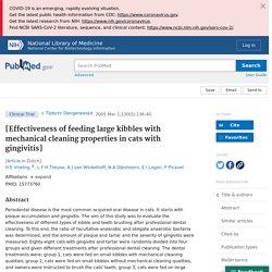 [Effectiveness of feeding large kibbles with mechanical cleaning properties in cats with gingivitis] - PubMed