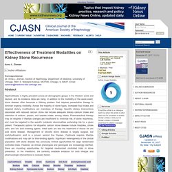 Effectiveness of Treatment Modalities on Kidney Stone Recurrence