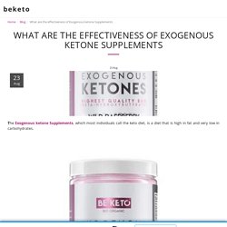 What are the effectiveness of Exogenous ketone Supplements - beketo