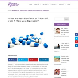 Side effects of Adderall? Does it makes you Depression