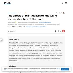 The effects of bilingualism on the white matter structure of the brain