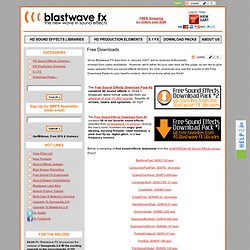 Free Sound Effects Download Packs from Blastwave FX