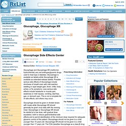 Side Effects of Glucophage, Glucophage XR (Metformin Hcl) Drug Center - RxList