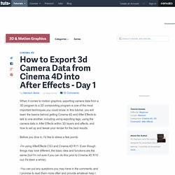 How to Export 3d Camera Data from Cinema 4D into After Effects – Day 1