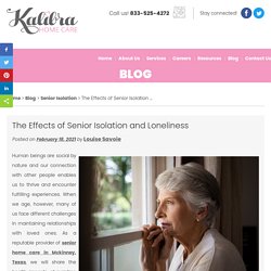 The Effects of Senior Isolation and Loneliness