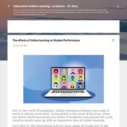 The effects of Online learning on Student Performance