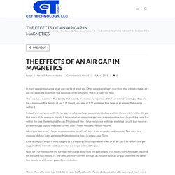 THE EFFECTS OF AN AIR GAP IN MAGNETICS - CET Technology