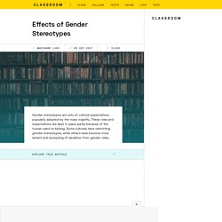 Effects of Gender Stereotypes