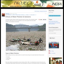 Effects of Water Pollution & Solutions « Project Smile India Blog