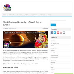 The Effects and Remedies of Weak Saturn (Shani)