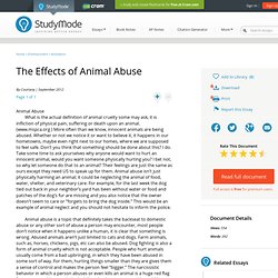 The Effects of Animal Abuse - Research Papers - Courtany