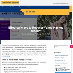 Get easy ways to recover hacked yahoo account