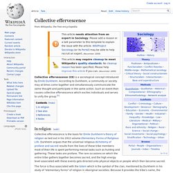Collective effervescence - Wikipedia, the free encyclopedia - StumbleUpon