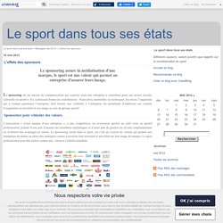 L'effets des sponsors - Le sport dans tous ses états