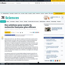 L'efficacité des politiques publiques pour la recherche en France