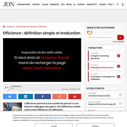 Efficience : définition simple et traduction