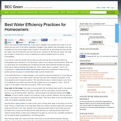 Best Water Efficiency Practices for Homeowners » BEC Green