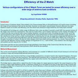 Efficiency of the Z Match