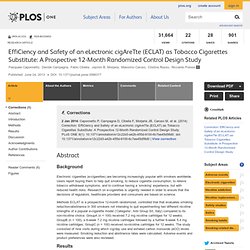 EffiCiency and Safety of an eLectronic cigAreTte (ECLAT) as Tobacco Cigarettes Substitute: A Prospective 12-Month Randomized Control Design Study