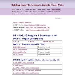 Energy Efficient Building Design - DOE2.1E Program