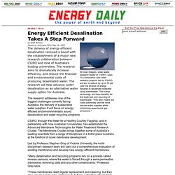 Energy Efficient Desalination Takes A Step Forward