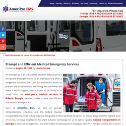 Prompt and Efficient Medical Emergency Services