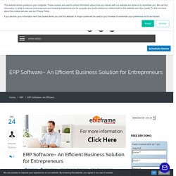 ERP Software– An Efficient Business Solution for Entrepreneurs