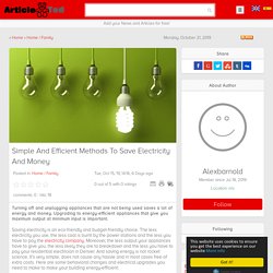 Simple And Efficient Methods To Save Electricity And Money Article