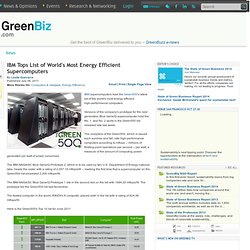 IBM Tops List of World's Most Energy Efficient Supercomputers