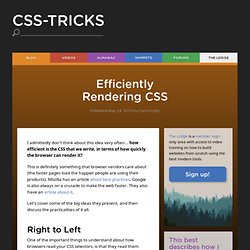 Efficiently Rendering CSS