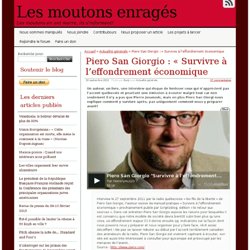 Piero San Giorgio : « Survivre à l’effondrement économique