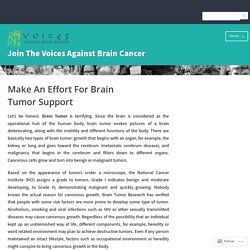 Make An Effort For Brain Tumor Support – Join The Voices Against Brain Cancer