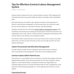 Tips for Effortless Contract Labour Management System – Telegraph