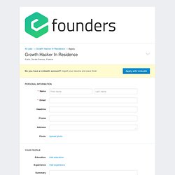eFounders - Jobs: Growth Hacker In Residence - Apply online