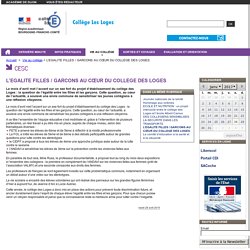 L’EGALITE FILLES / GARCONS AU CŒUR DU COLLEGE DES LOGES - Collège Les Loges Nevers