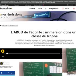 L'ABCD de l'égalité : immersion dans une classe du Rhône